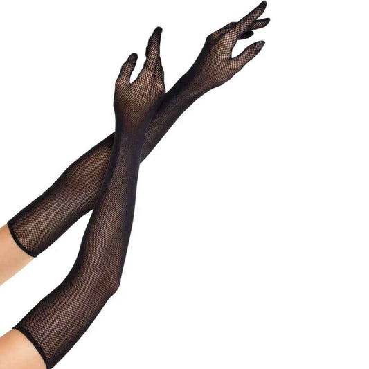 LEG AVENUE - GUANTI LUNGHI A RETE OPERA NERI