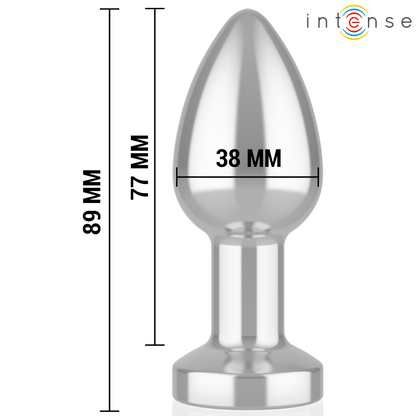 INTENSE - PLUG ANALE VIBRANTE IN METALLO CON LUCI LED E TELECOMANDO - TAGLIA M