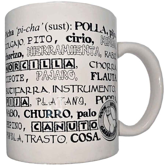DIABLO PICANTE - TAZZA BIANCA CON SINONIMI DI PENE 370 ML