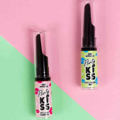 SECRETPLAY - GEL PER BACI CIVATRICI CON EFFETTI SESSUALI ORALI FRAGOLA E MENTA 2 x 8 GR