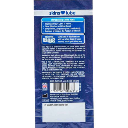 SKINS - AQUA LUBRIFICANTE A BASE D'ACQUA MONODOSE 5 ML