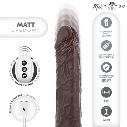 MR INTENSE - MATT REALISTICO MULTIFUNZIONE CON VIBRAZIONE SU E GIÙ TELECOMANDO 22 CM -O- 4 CM