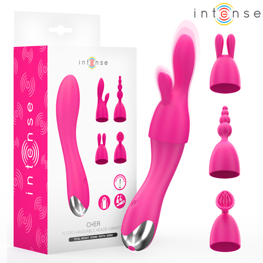 INTENSE - CHER VIBRATORE CON TESTINE INTERCAMBIABILI