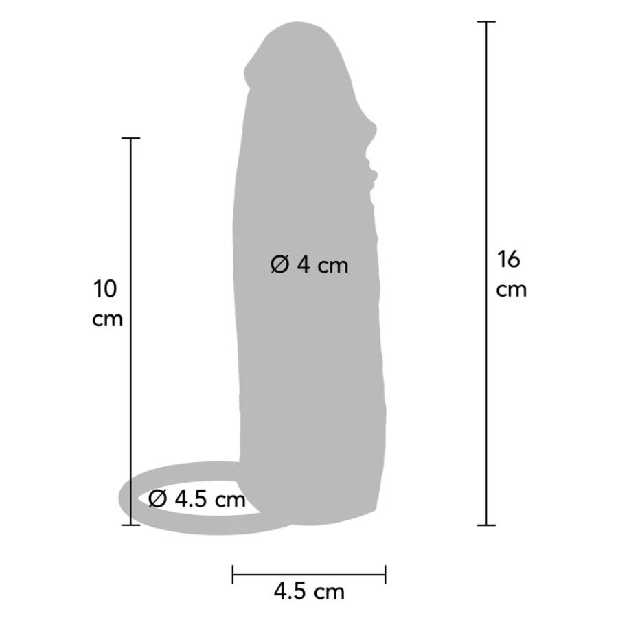 GET REAL - VIBRATING SILICONE PENIS SLEEVE FOR HYDRATED SKIN CARAMEL 16 CM