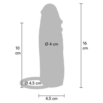 GET REAL - VIBRATING SILICONE PENIS SLEEVE FOR HYDRATED SKIN CARAMEL 16 CM