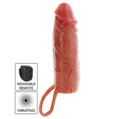 GET REAL - GUAINA VIBRANTE PER PENE IN SILICONE PER PELLE IDRATATA CARAMELLO 16 CM