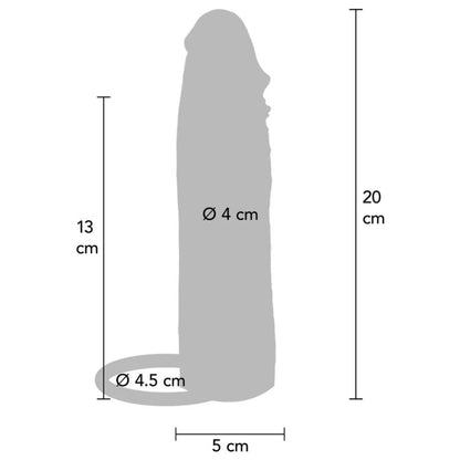 GET REAL - GUAINA VIBRANTE PER PENE IN SILICONE PER PELLE IDRATATA CARAMELLO 20 CM