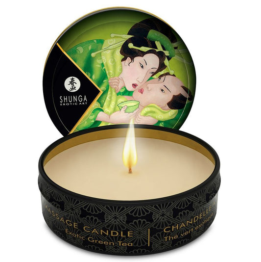 SHUNGA - MINI CARESS BY CANDELIGHT MASSAGE CANDLE T GREEN 30 ML - 1