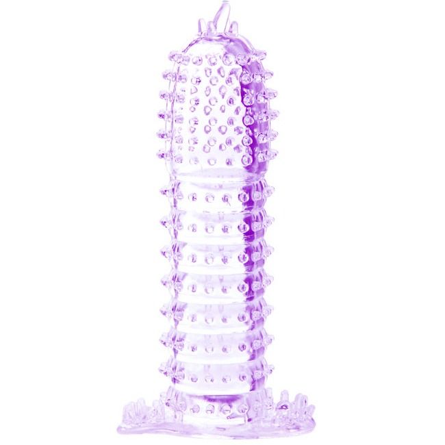 BAILE - PENIS SHEATH WITH STIMULATING POINTS PURPLE 14 CM - 5