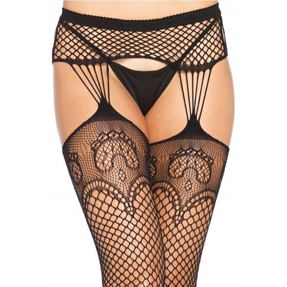 LEG AVENUE - NET STOCKINGS WITH GARTER LINES - 2