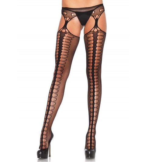 LEG AVENUE - TIGHTS WITH GARTER EXCLUSIVE BLACK - 1
