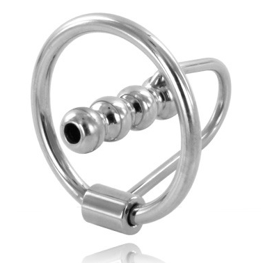 METAL HARD - GLAND RING WITH URETHRAL PLUG 30MM - 1