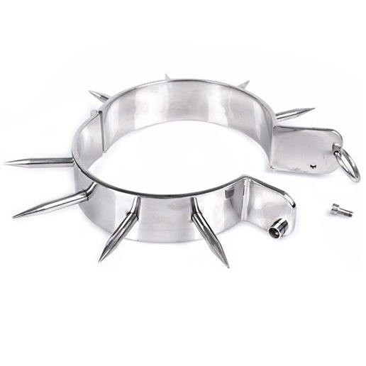 Collier d'esclave BDSM en métal dur avec pointes