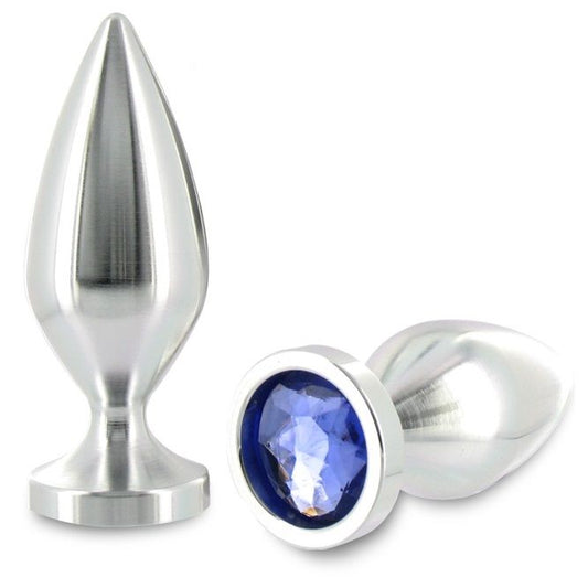 METAL HARD - ANAL PLUG ALIMINUM COLOR CRYSTAL LARGE 10.16CM - 1