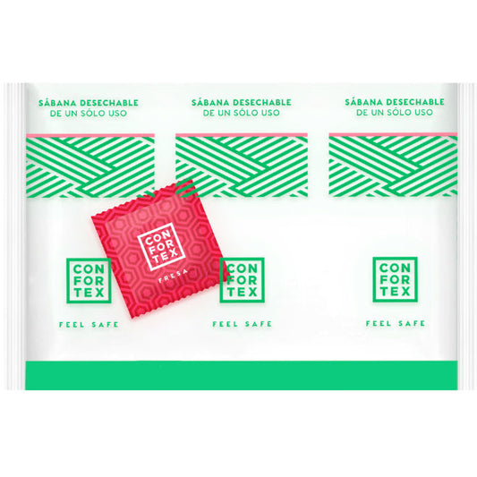 CONFORTEX - LENZUOLA IGIENICA MONOUSO , SACCA SINGOLA + PRESERVATIVO FRAGOLA - Secretroomsexyshop