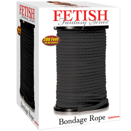 FETISH FANTASY SERIES - SERIES BONDAGE ROPE BLACK 60.96 METERS - 1