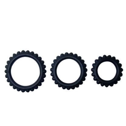BAILE - TITAN SET 3 PCS BLACK COCK RINGS 2.8 + 2.4 + 1.9 CM 