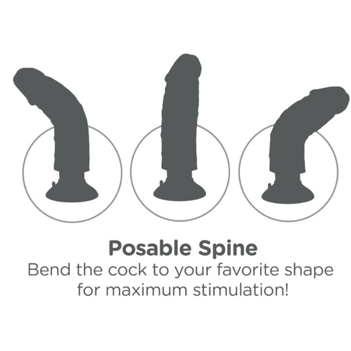 KING COCK - PENIS VIBRANT AVEC COUILLES NOIR 23 CM