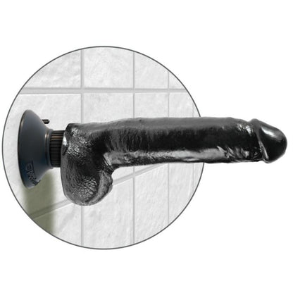 KING COCK - PENIS VIBRANT AVEC COUILLES NOIR 23 CM