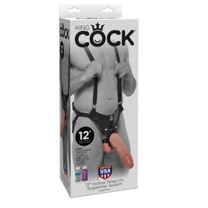 KING COCK - SYSTÈME DE BRETELLES À SANGLE CREUX DE 30,5 CM - CHAIR