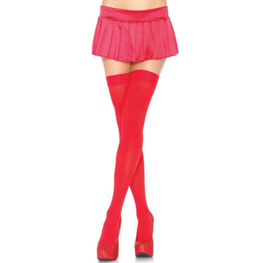LEG AVENUE - NYLON THIGH HIGHS RED - 1