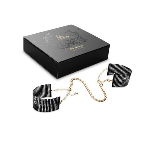 BIJOUX - DÉSIR MÉTALLIQUE BLACK METAL MESH HANDCUFFS - 1
