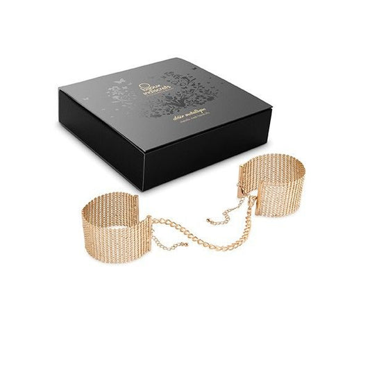 BIJOUX - DÉSIR MÉTALLIQUE GOLDEN METAL MESH HANDCUFFS - 1