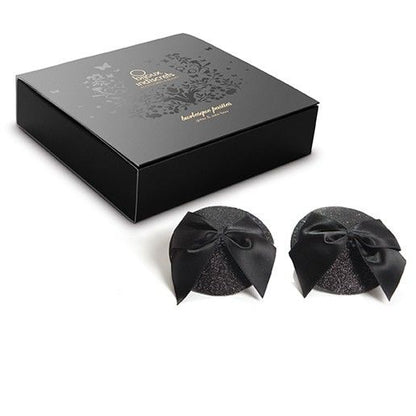 BIJOUX - BURLESQUE SHINY NIPPLE COVERS WITH BOW - 3