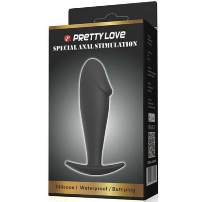 PRETTY LOVE - BLACK SILICONE PENIS BUTT PLUG