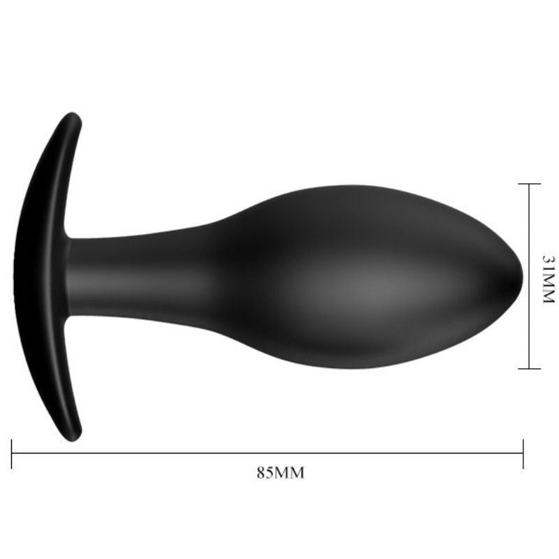 PRETTY LOVE - ANCHORING SILICONE BUTT PLUG 8.5 CM BLACK