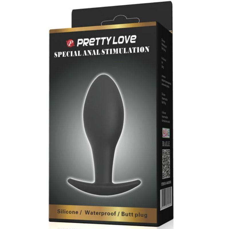 PRETTY LOVE - ANCHORING SILICONE BUTT PLUG 8.5 CM BLACK