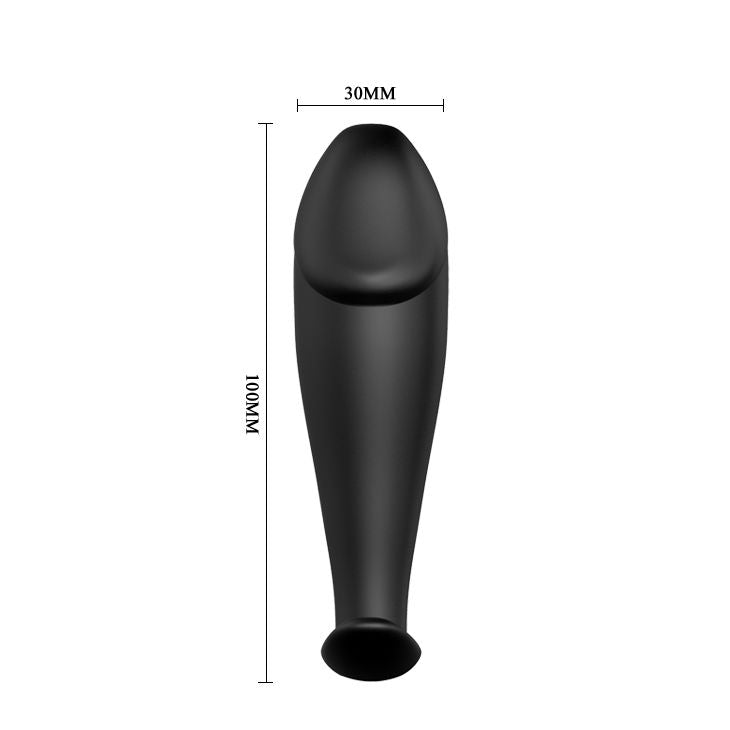 PRETTY LOVE - PENIS SHAPE SILICONE BUTT PLUG WITH 12 VIBRATION MODES BLACK
