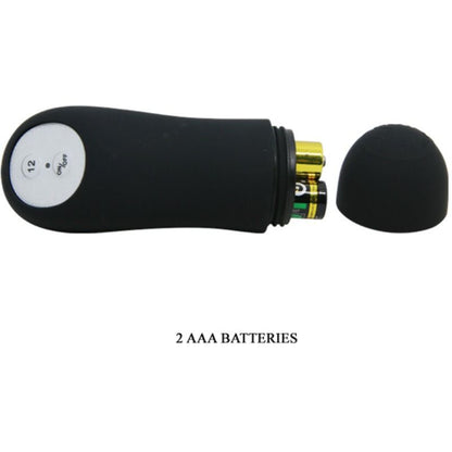 PRETTY LOVE - PENIS SHAPE SILICONE BUTT PLUG WITH 12 VIBRATION MODES BLACK