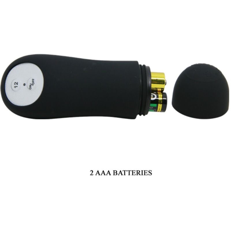 PRETTY LOVE - PENIS SHAPE SILICONE BUTT PLUG WITH 12 VIBRATION MODES BLACK