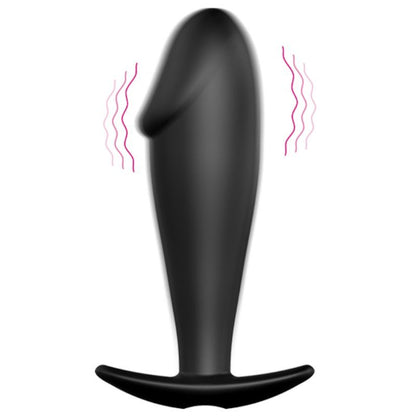 PRETTY LOVE - SILICONE ANAL PLUG PENIS FORM AND 12 VIBRATION MODES BLACK - 9