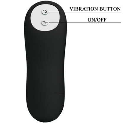 PRETTY LOVE - ANAL PLUG SILICONE EXTRA STIMULATION AND 12 VIBRATION MODES BLACK REMOTE CONTROL - 6