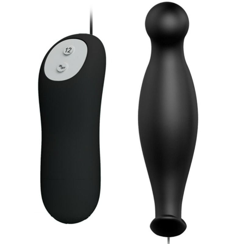 PRETTY LOVE - SILICONE ANAL PLUG 12 VIBRATION MODES BLACK - 2