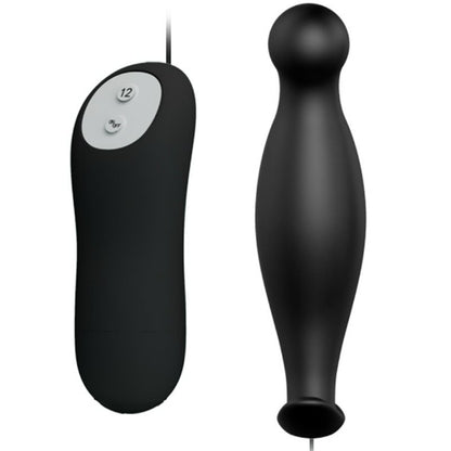 PRETTY LOVE - SILICONE BUTT PLUG 12 VIBRATION MODES BLACK