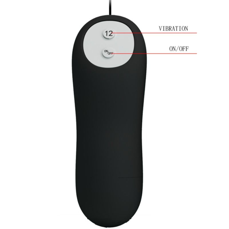 PRETTY LOVE - SILICONE ANAL PLUG 12 VIBRATION MODES BLACK - 5