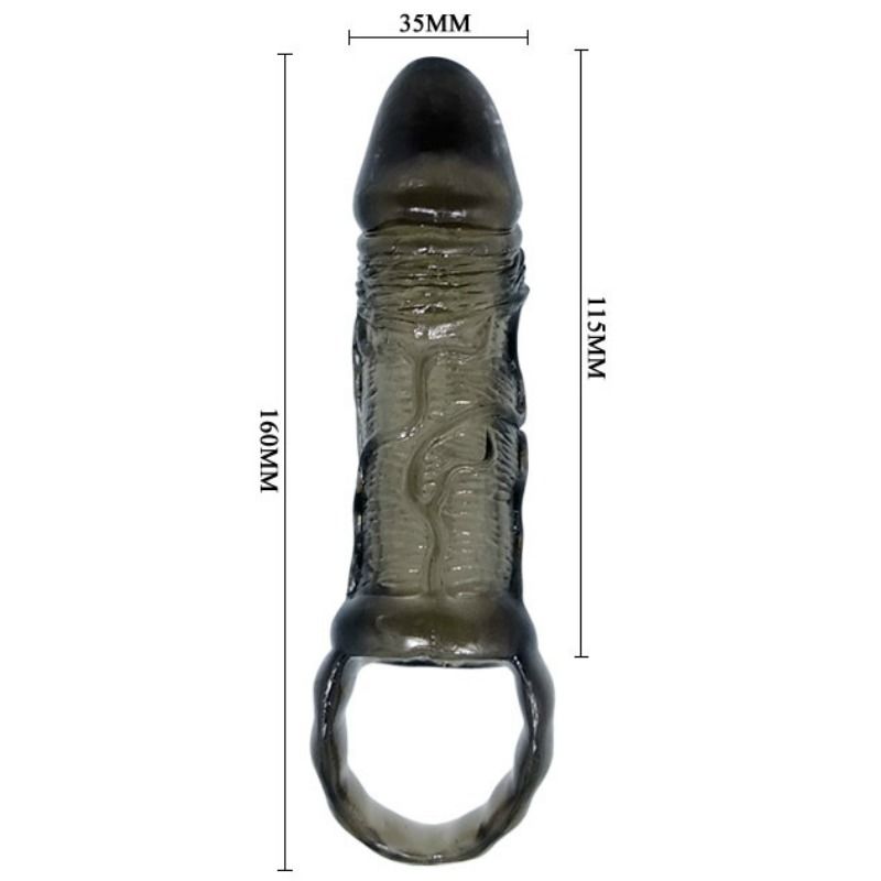 BAILE - PENIS EXTENSION SHEATH WITH STRAP FOR TESTICLES 11.5 CM - 6