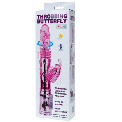 BAILE - RECHARGEABLE VIBRATOR WITH ROTATION AND THROBBING BUTTERF STIMULATOR - 9