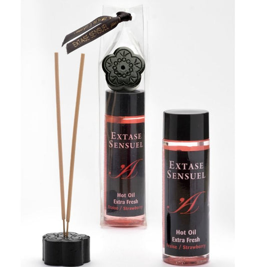 EXTASE SENSUAL - OLIO DA MASSAGGIO CON EFFETTO FRAGOLA EXTRA FRESCO 100 ML - Secretroomsexyshop