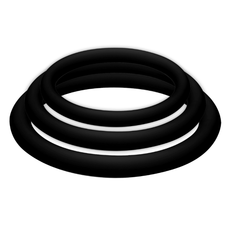 JOYDIVISION POTENZDUO - PLUS 3 BLACK RINGS SET - S, M, L - 1