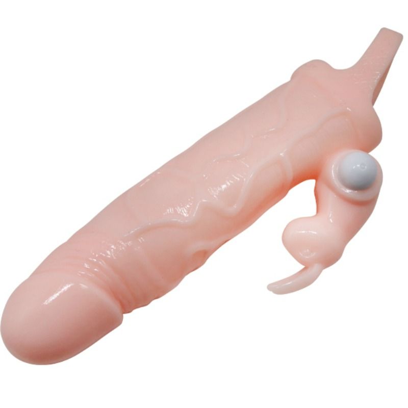 BAILE - BRAVE MAN PENIS COVER WITH RABBIT AND FLESH DOUBLE MOTOR 16.5 CM