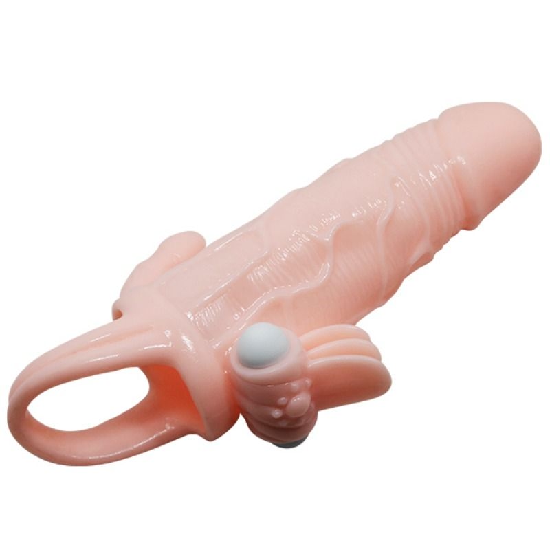 BAILE - BRAVE MAN PENIS COVER WITH CLIT AND ANAL STIMULATION FLESH 16.5 CM - 5