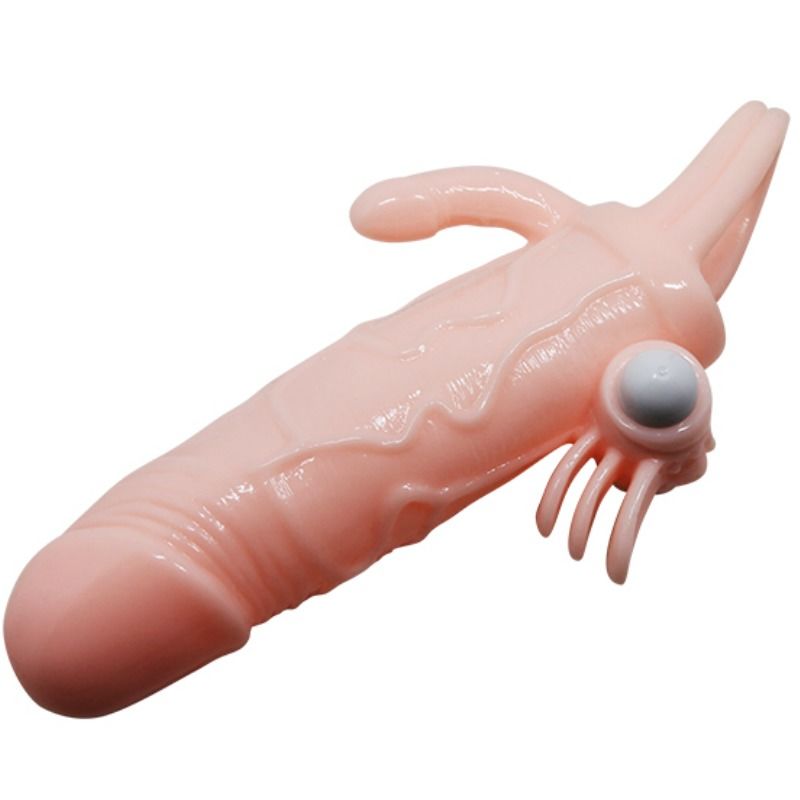 BAILE - BRAVE MAN PENIS COVER WITH CLIT AND ANAL STIMULATION FLESH 16.5 CM - 4