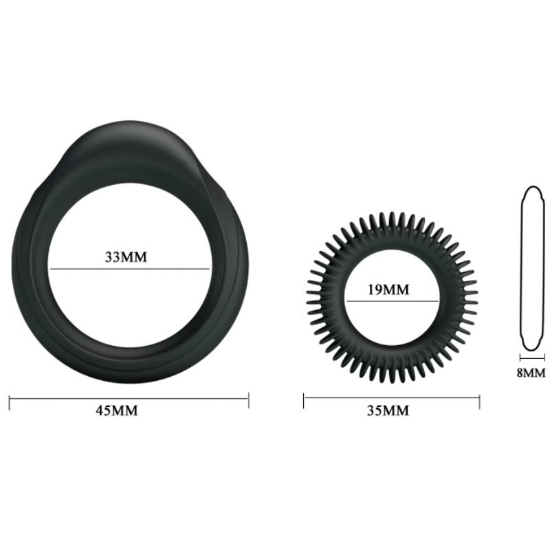 BAILE - KIT 2 SILICONE RINGS RING MANHOOD - 5