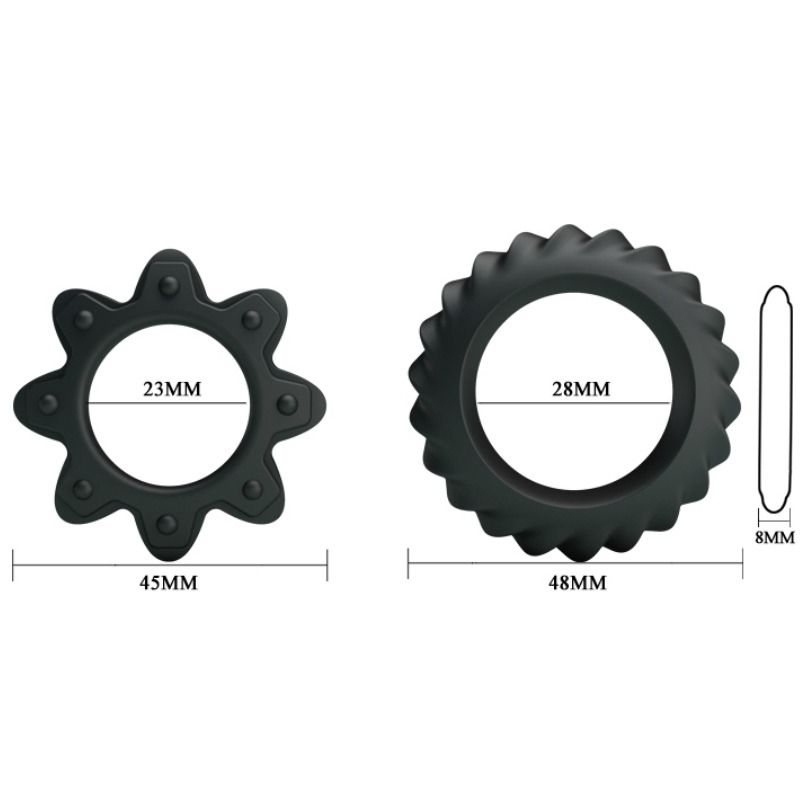 BAILE - KIT 2 RING FLOWERING SILICONE RINGS - 5