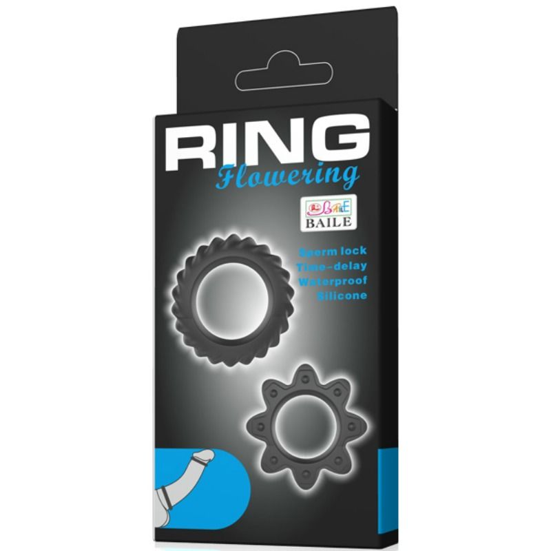BAILE - KIT 2 RING FLOWERING SILICONE RINGS - 6