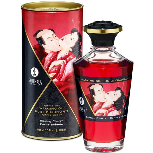 SHUNGA - HEAT EFFECT MASSAGE OIL INTENSE CHERRY FLAVOR 100 ML - 1
